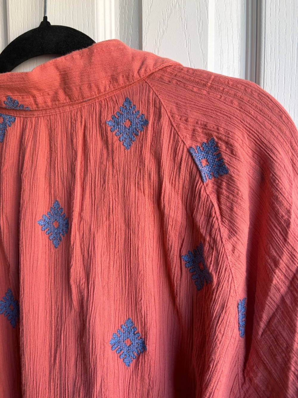 J. Jill Pure Jill Embroidered Shirtdress Size 3X in Coral Reef, Blue Lake - Picture 10 of 15